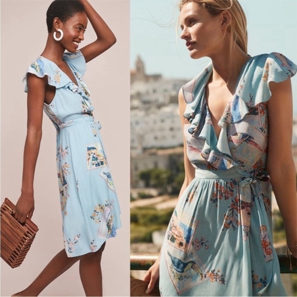 Maeve Anthropologie Rosalia Wrap Dress size 6 - Picture 2 of 8